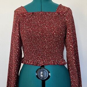 Floral Burgundy Blouse